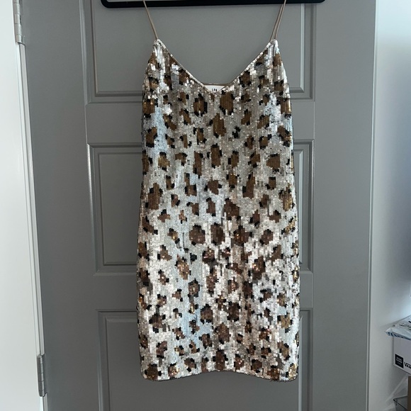 NWOT LPA 63 leopard sequin dress as seen on Hailey Bieber - Picture 15 of 15